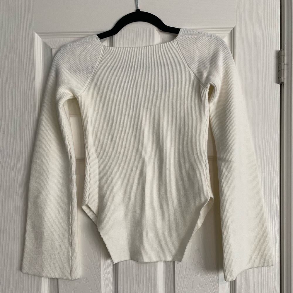 Commense Ribbed Sweetheart Neckline Top Size S - Picture 5 of 5